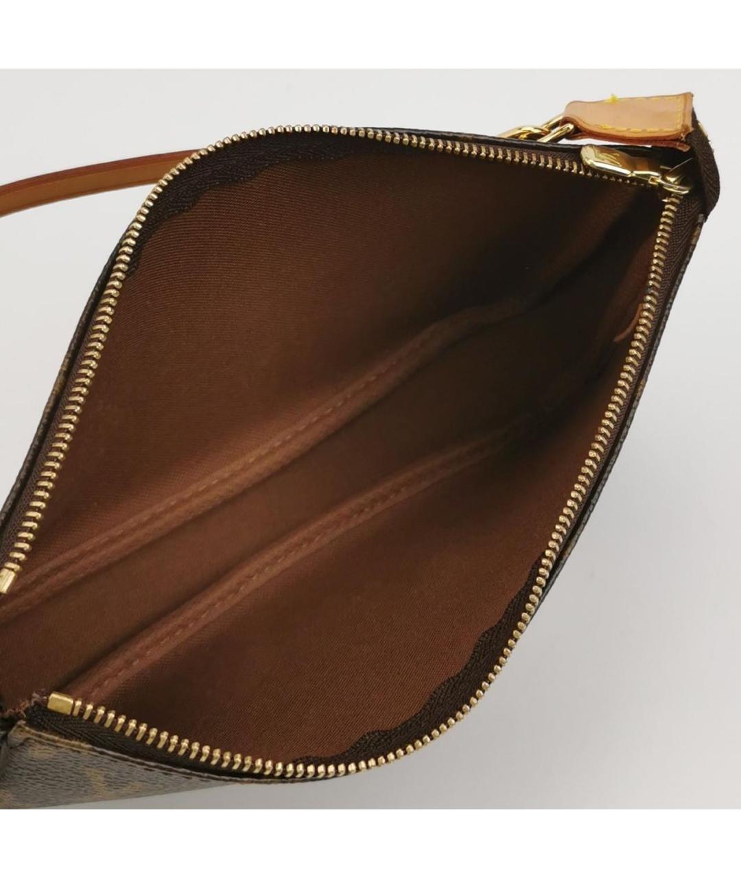 LOUIS VUITTON Коричневая кожаная сумка с короткими ручками, фото 6