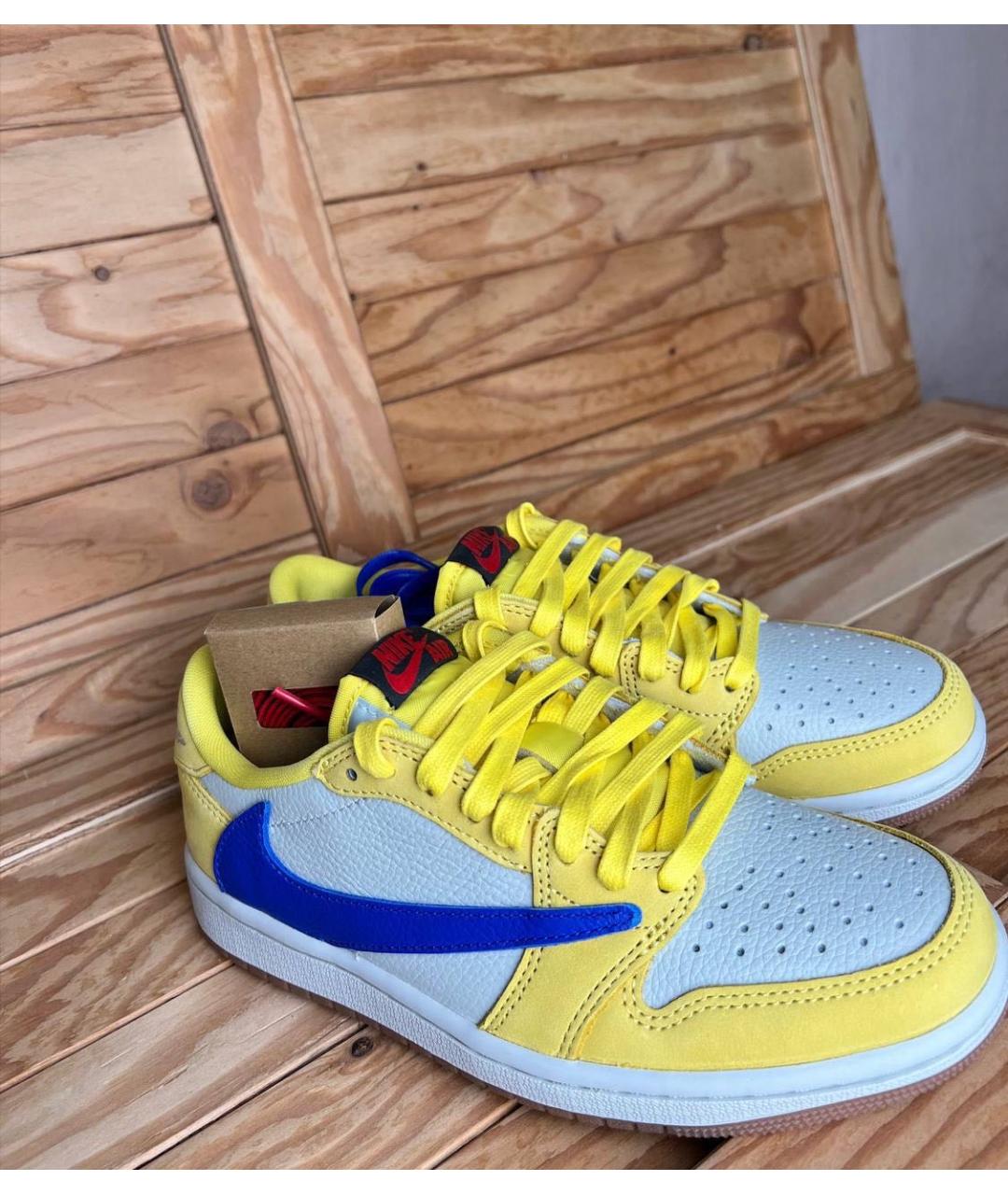 JORDAN Желтые низкие кроссовки / кеды, фото 5