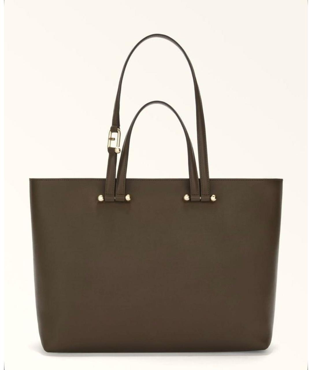 FURLA Коричневая кожаная сумка через плечо, фото 7