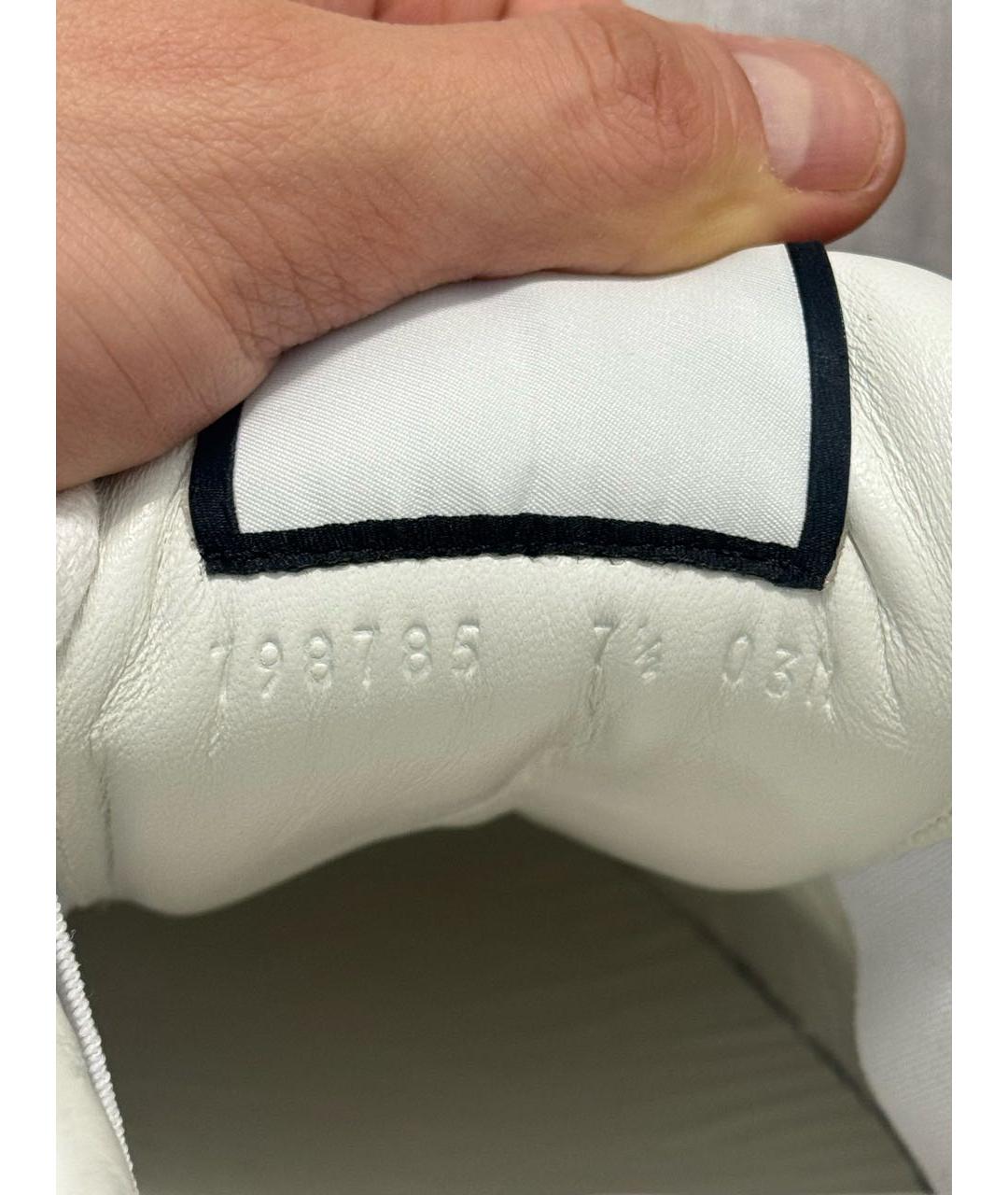 GUCCI Белые кожаные низкие кроссовки / кеды, фото 7