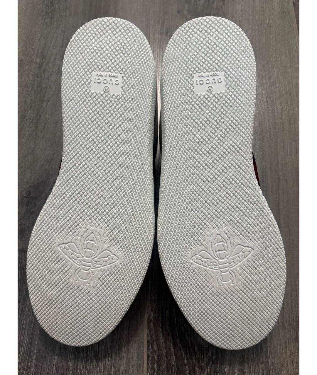 GUCCI Белые кожаные низкие кроссовки / кеды, фото 6