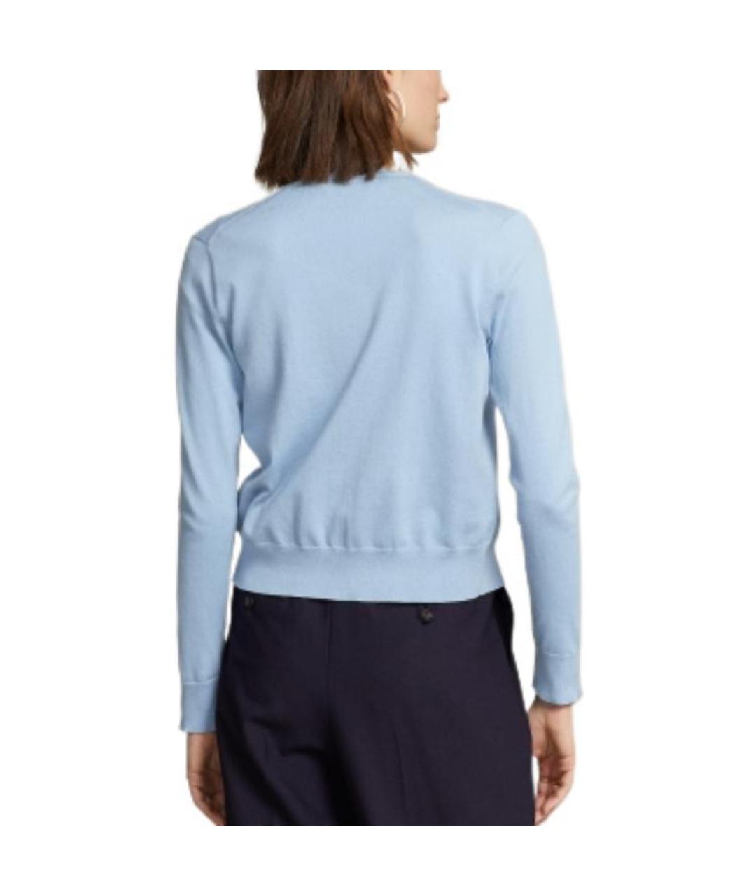 POLO RALPH LAUREN Голубой хлопковый кардиган, фото 3