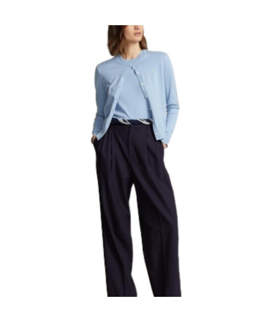 POLO RALPH LAUREN Голубой хлопковый кардиган, фото 4