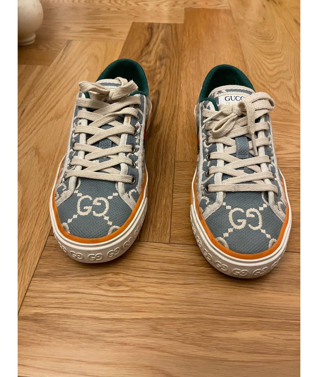 GUCCI Голубые текстильные кеды, фото 2