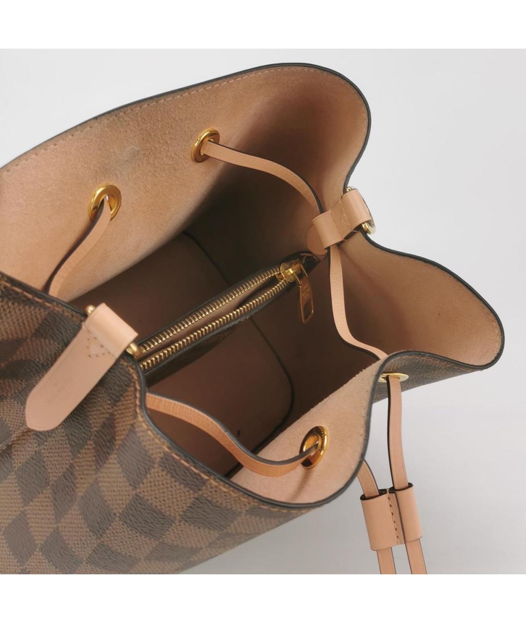 LOUIS VUITTON Коричневая кожаная сумка тоут, фото 6