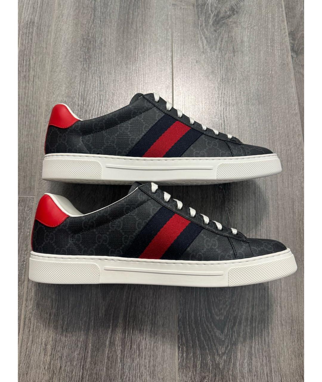 GUCCI Черные низкие кроссовки / кеды, фото 5