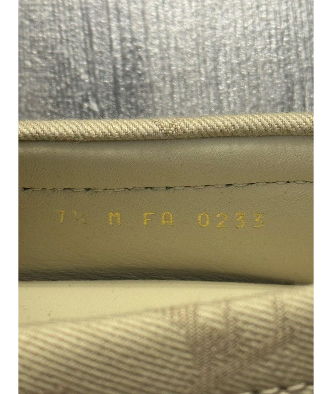 LOUIS VUITTON Бежевые текстильные мокасины, фото 5