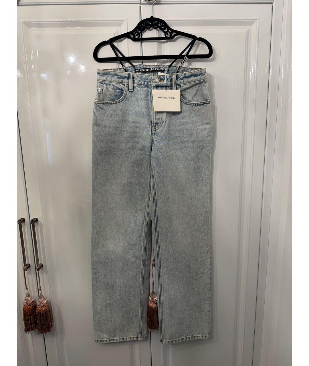 ALEXANDER WANG Голубые хлопковые прямые джинсы, фото 8