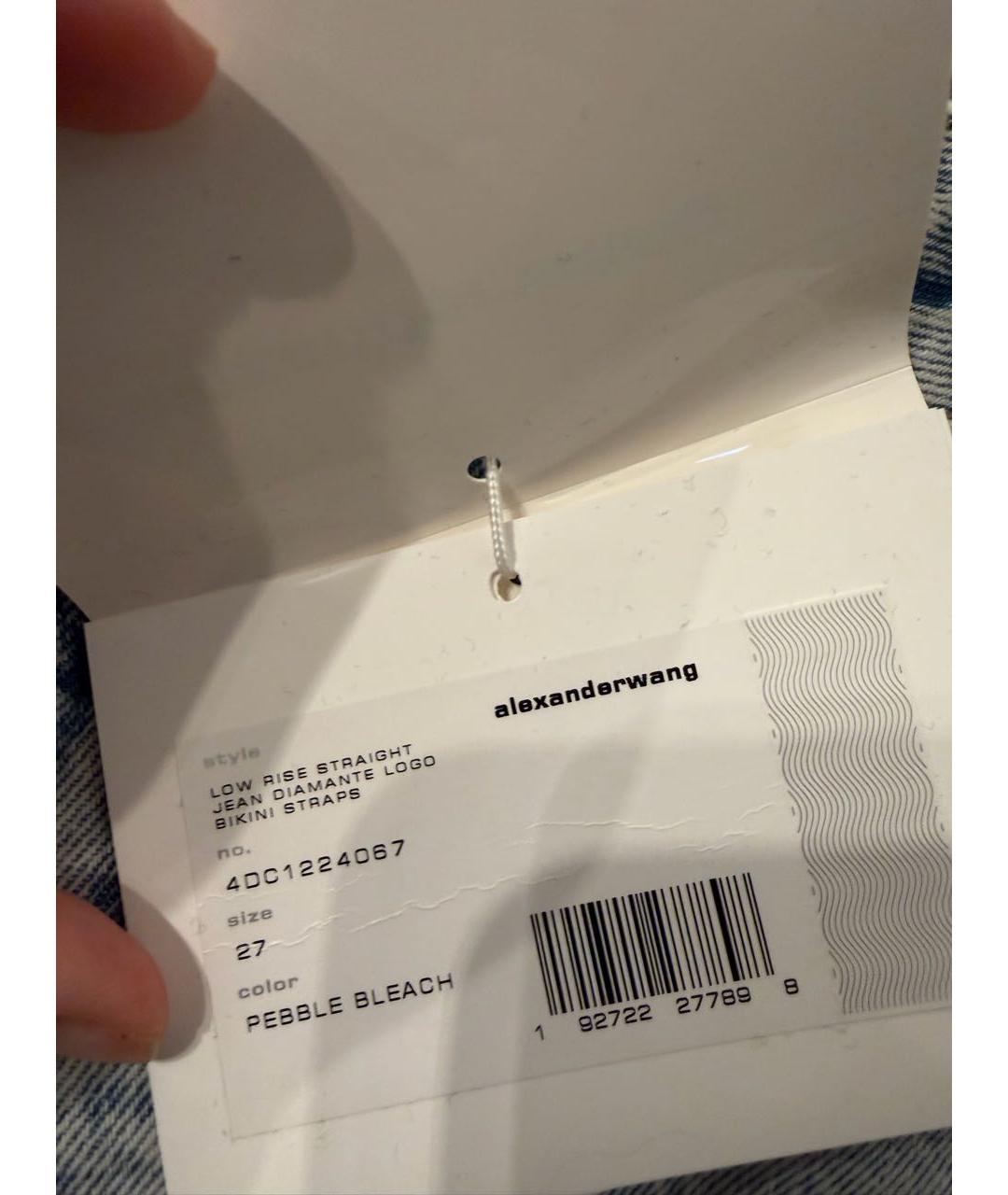 ALEXANDER WANG Голубые хлопковые прямые джинсы, фото 6