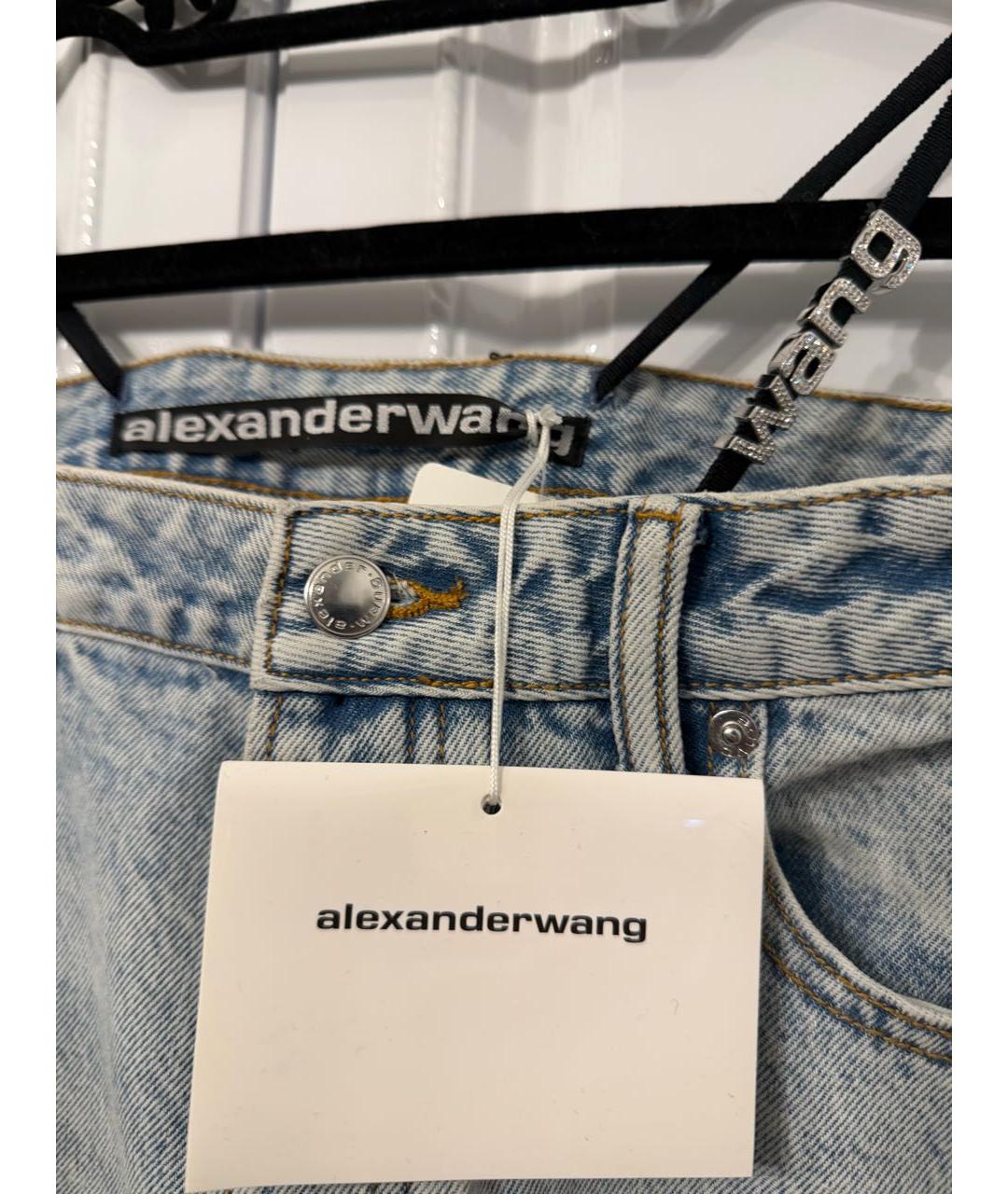 ALEXANDER WANG Голубые хлопковые прямые джинсы, фото 2