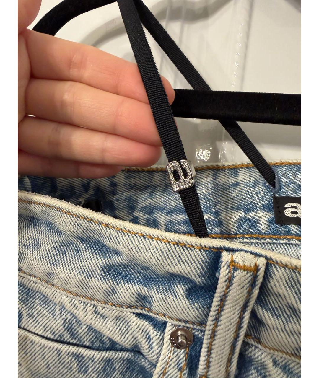 ALEXANDER WANG Голубые хлопковые прямые джинсы, фото 4