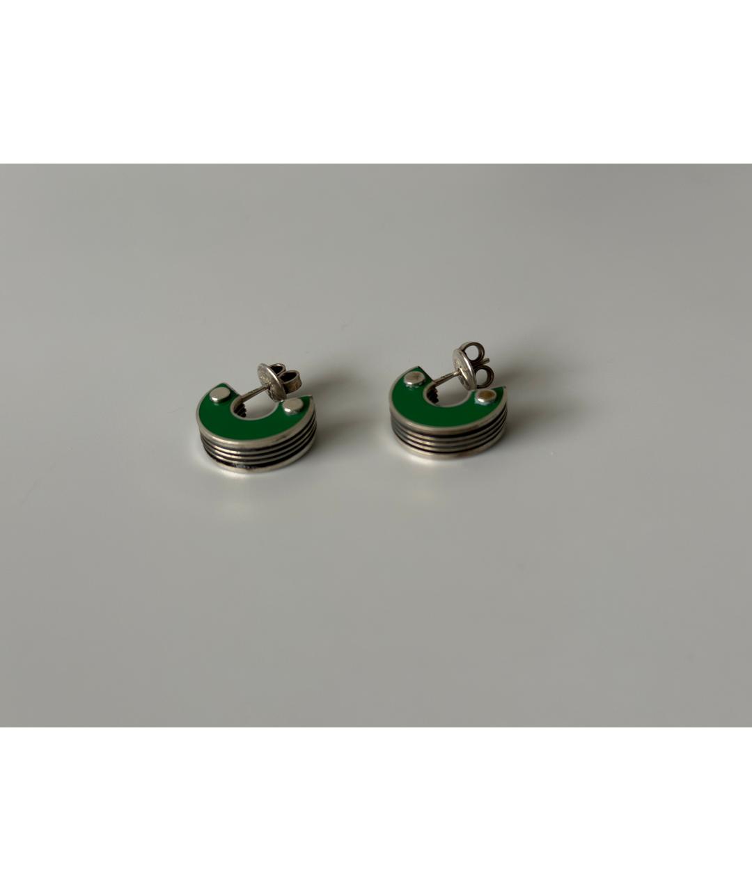 BOTTEGA VENETA Зеленые серебряные серьги, фото 2