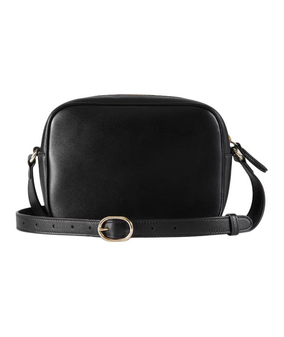 GUCCI Черная кожаная сумка через плечо, фото 4