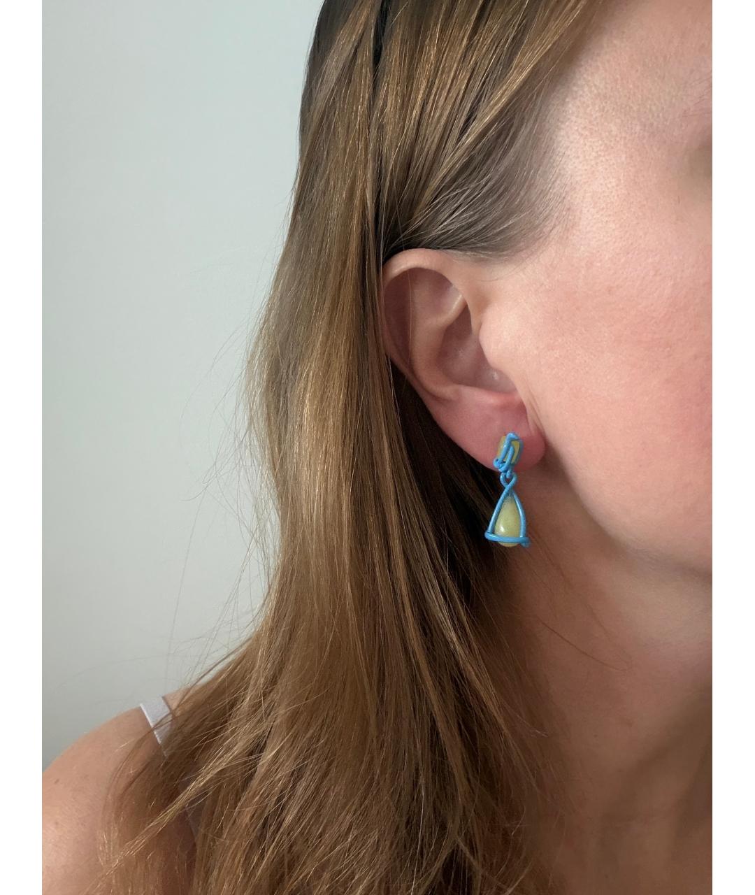 BOTTEGA VENETA Голубые серебряные серьги, фото 4