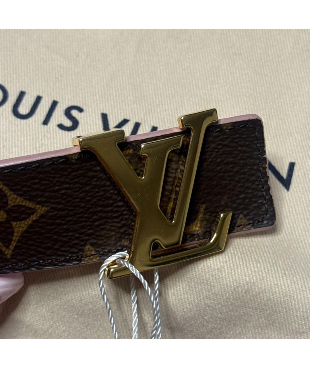 LOUIS VUITTON Коричневый кожаный ремень, фото 7