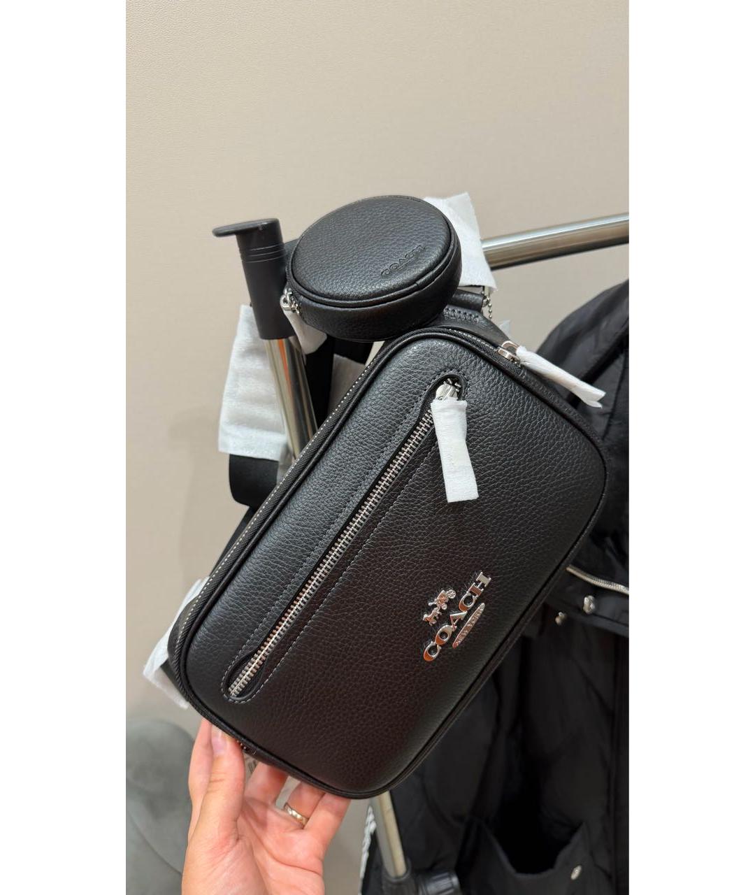 COACH Черная кожаная поясная сумка, фото 7