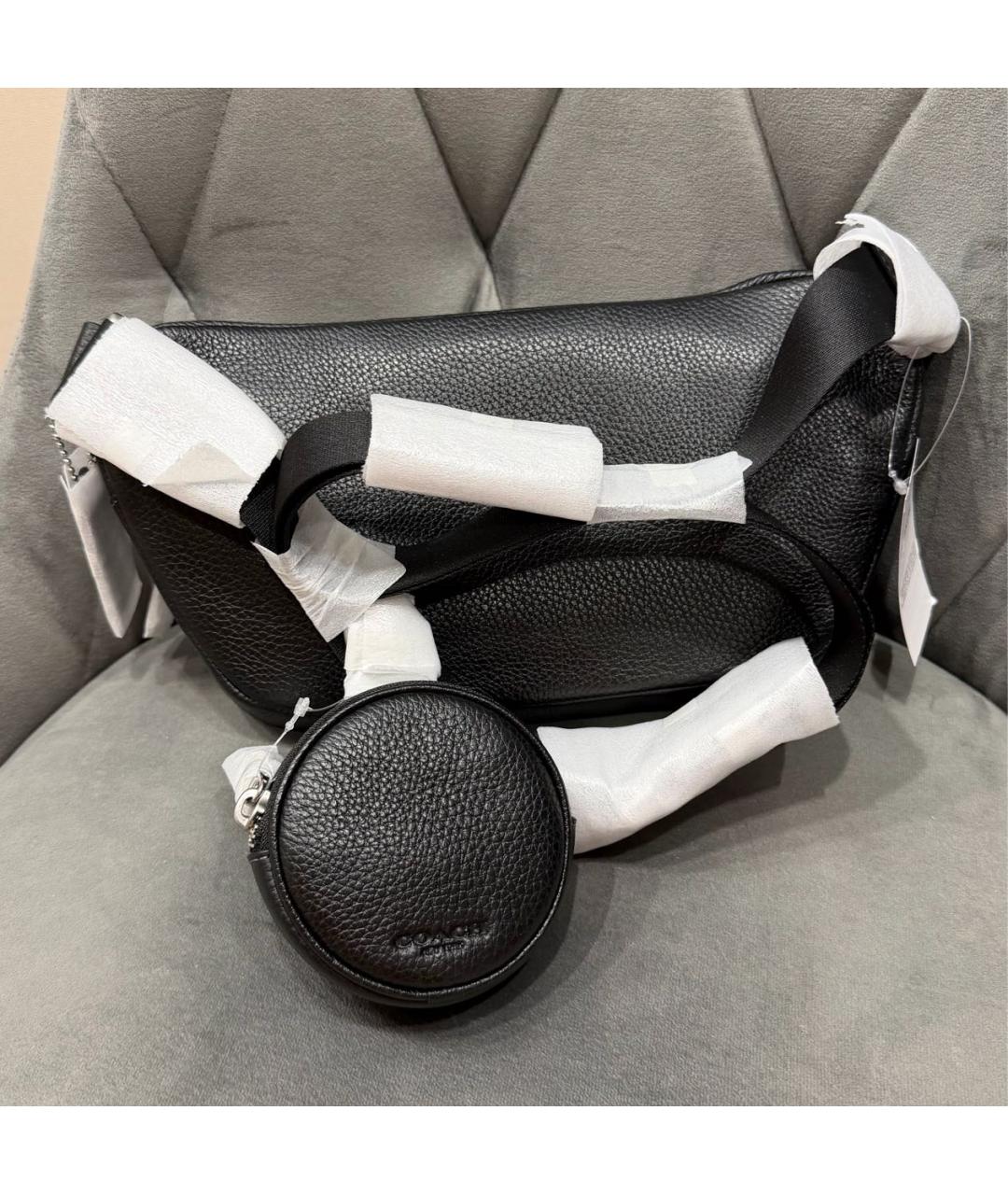 COACH Черная кожаная поясная сумка, фото 3