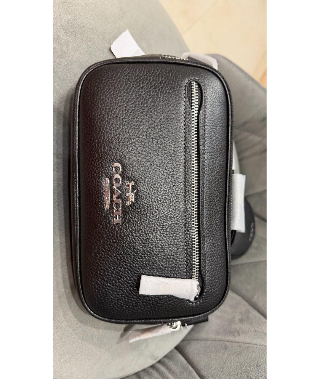 COACH Черная кожаная поясная сумка, фото 4