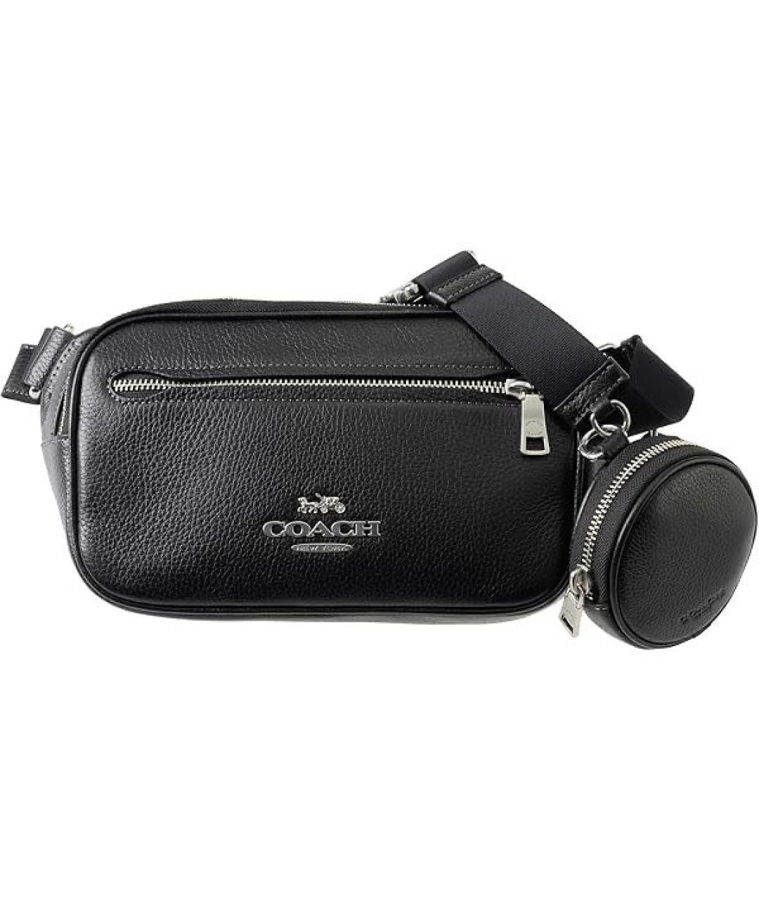 COACH Черная кожаная поясная сумка, фото 1