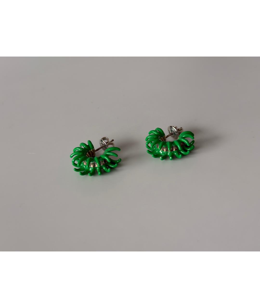 BOTTEGA VENETA Зеленые серебряные серьги, фото 2