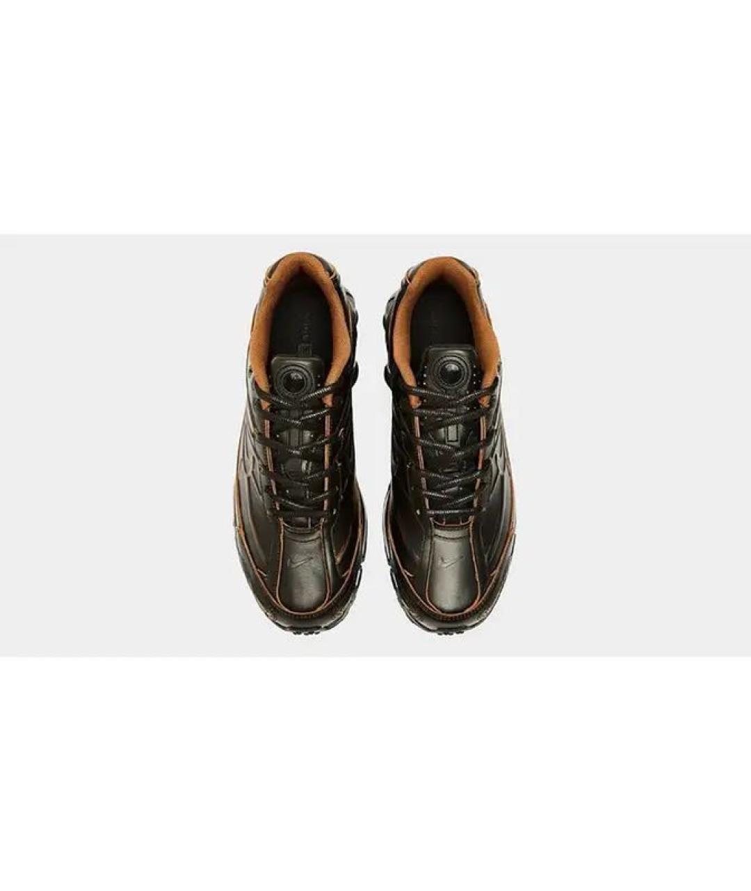 NIKE Коричневые низкие кроссовки / кеды из искусственной кожи, фото 3