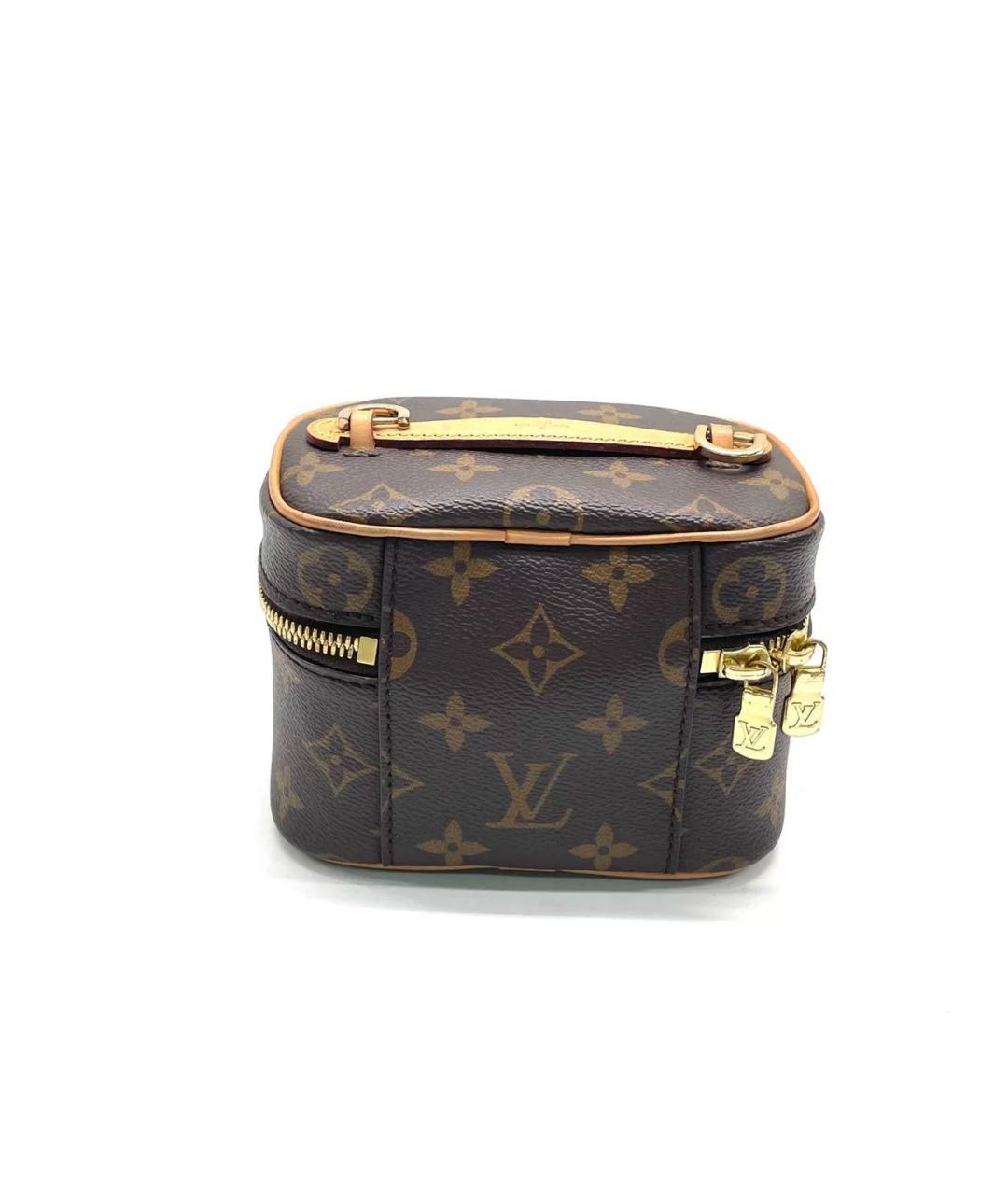 LOUIS VUITTON Коричневая кожаная косметичка, фото 2
