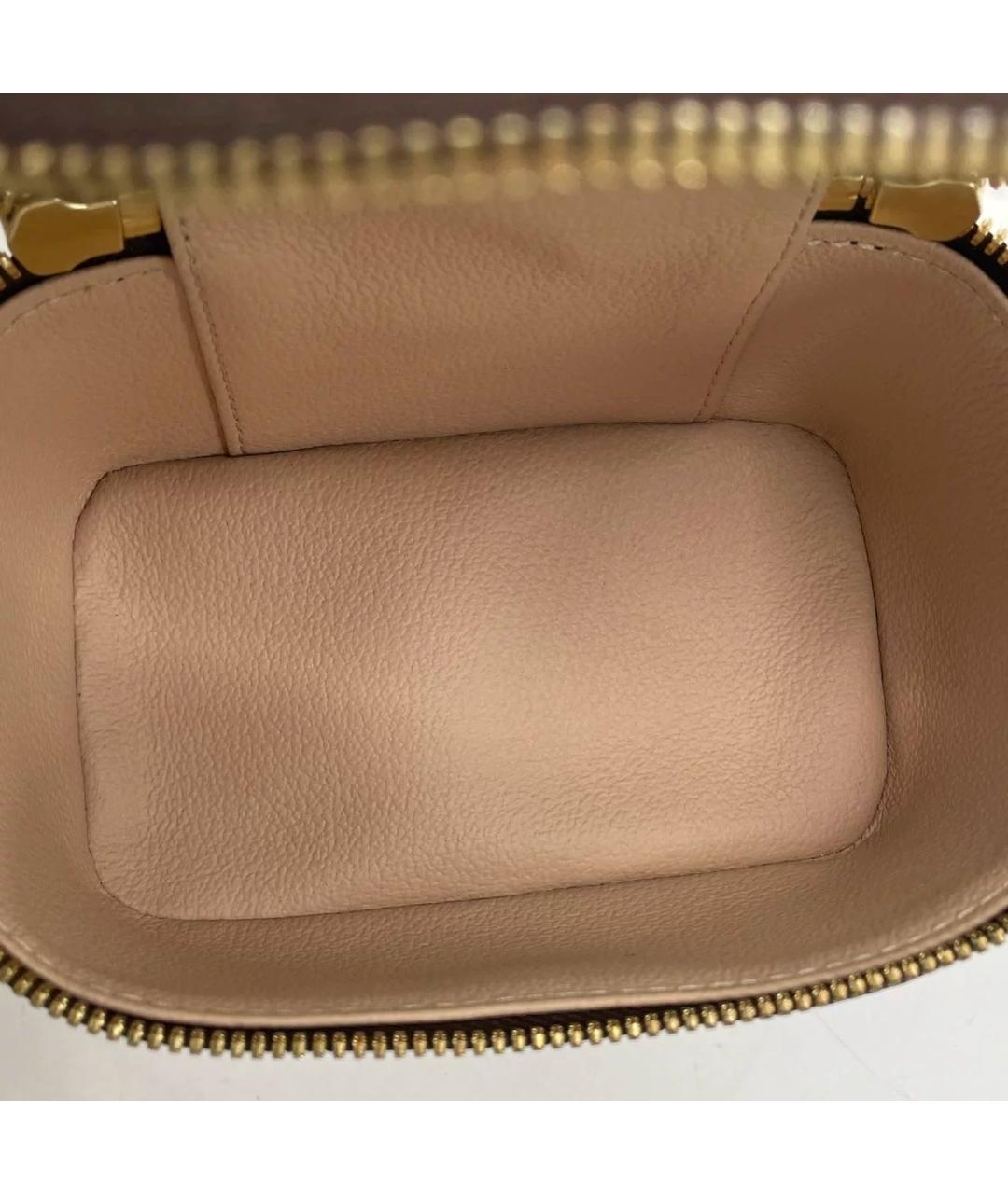 LOUIS VUITTON Коричневая кожаная косметичка, фото 9