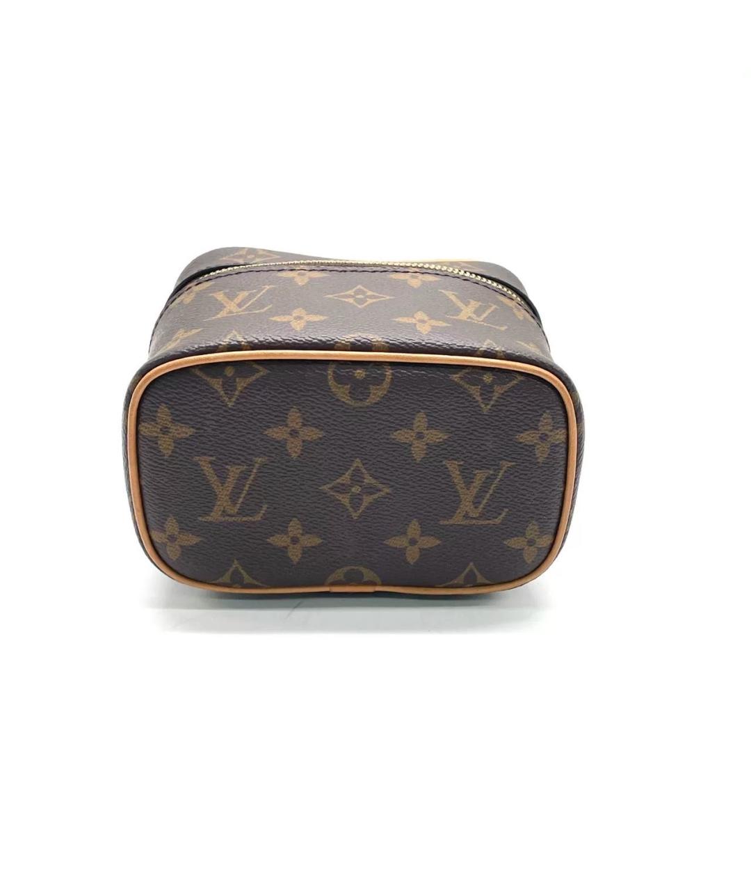 LOUIS VUITTON Коричневая кожаная косметичка, фото 4