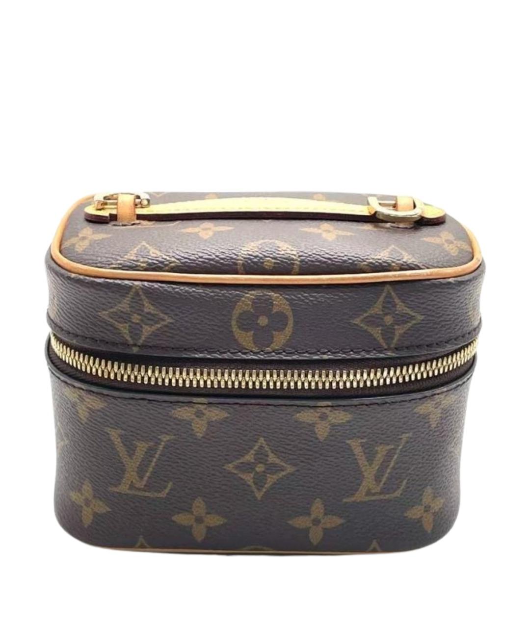 LOUIS VUITTON Коричневая кожаная косметичка, фото 1