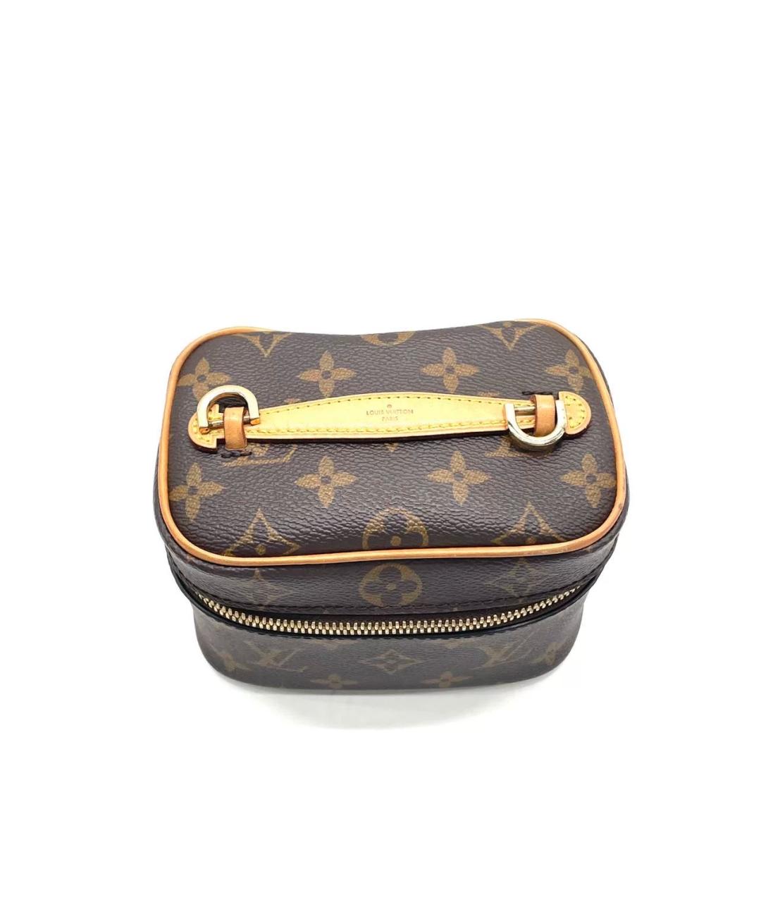 LOUIS VUITTON Коричневая кожаная косметичка, фото 3