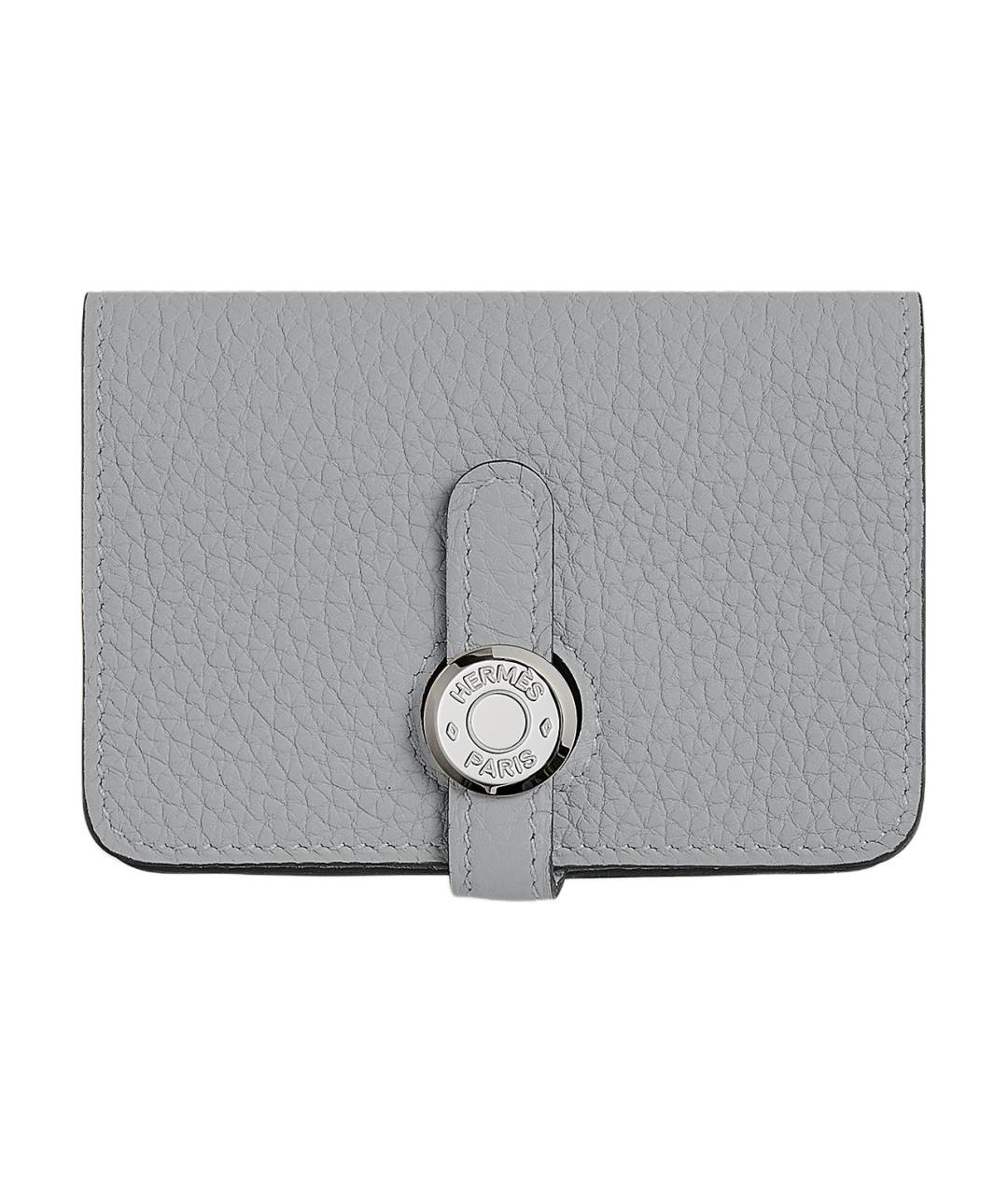 HERMES Серый кожаный кардхолдер, фото 1