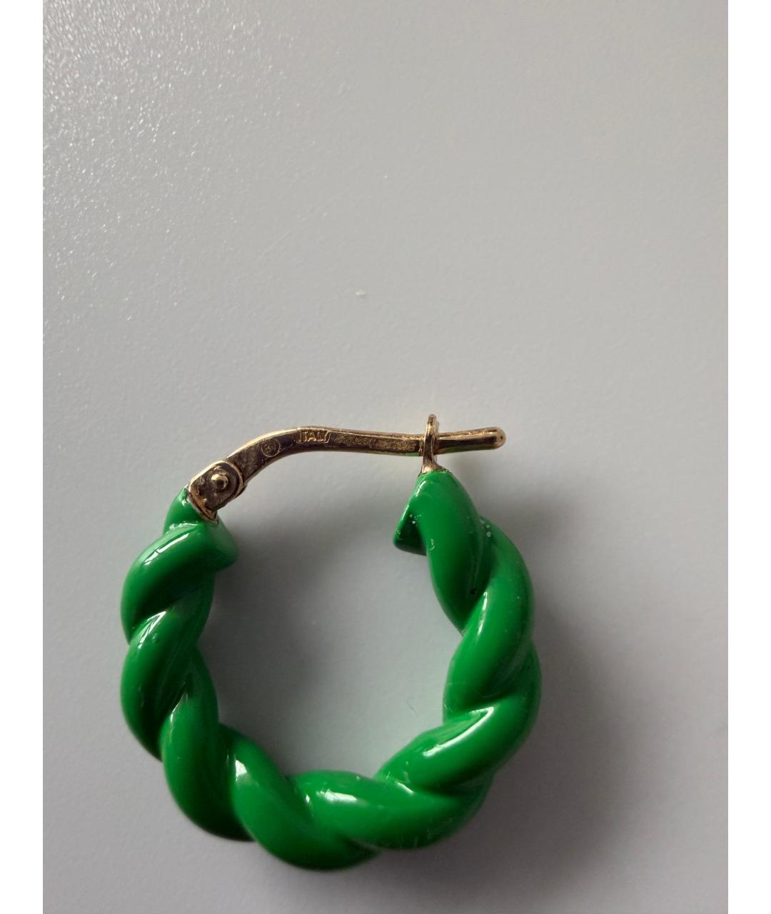 BOTTEGA VENETA Зеленые серебряные серьги, фото 3