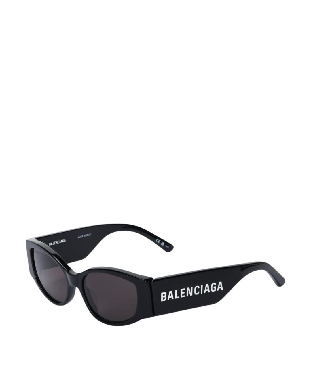 BALENCIAGA Черные пластиковые солнцезащитные очки, фото 1