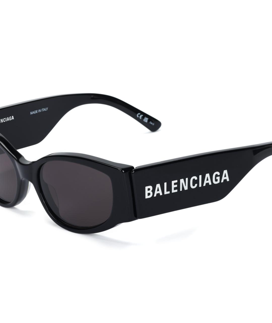 BALENCIAGA Черные пластиковые солнцезащитные очки, фото 4