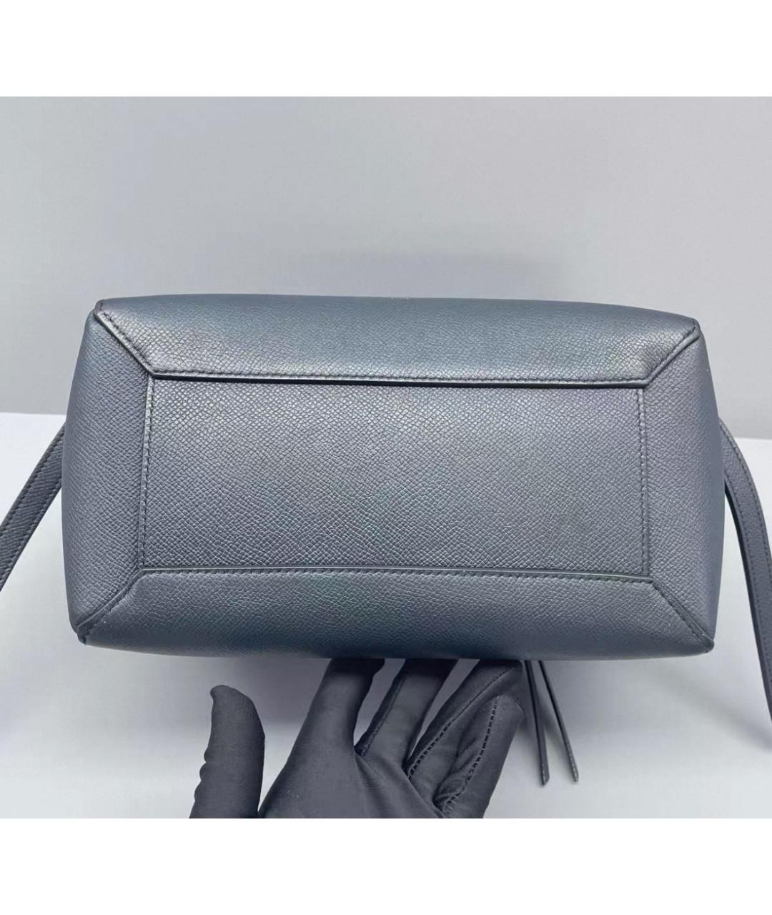 CELINE Темно-синяя кожаная сумка через плечо, фото 6