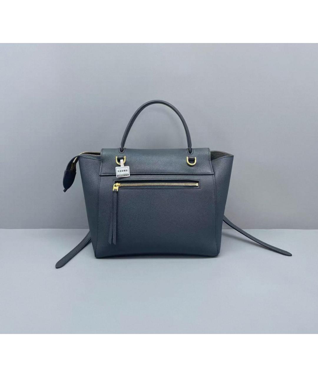 CELINE Темно-синяя кожаная сумка через плечо, фото 2