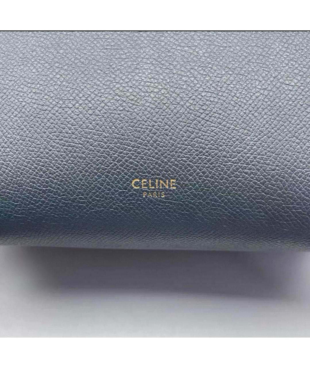 CELINE Темно-синяя кожаная сумка через плечо, фото 7