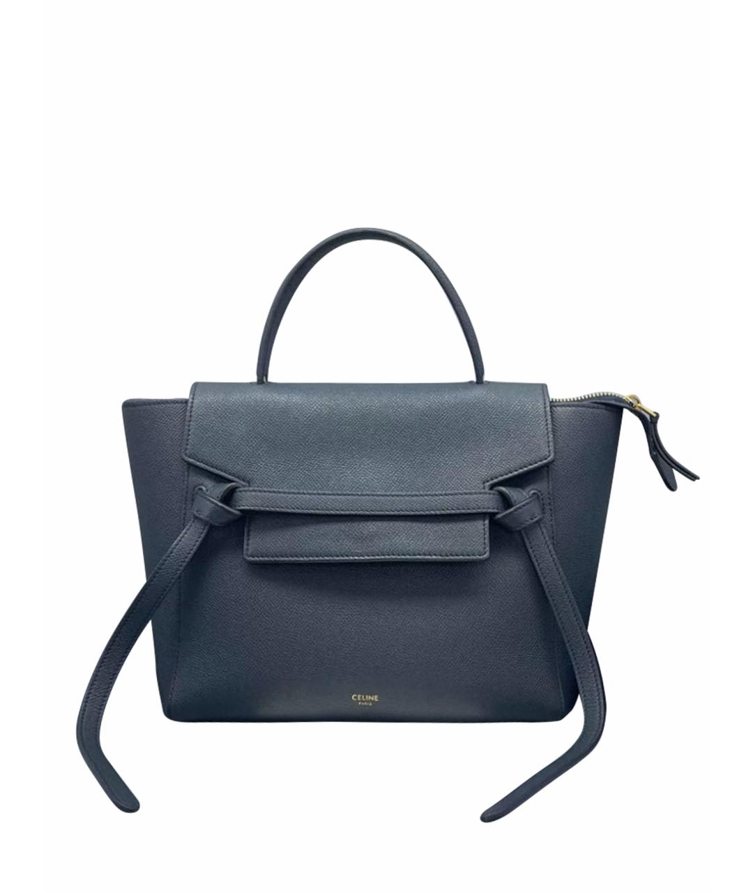 CELINE Темно-синяя кожаная сумка через плечо, фото 1