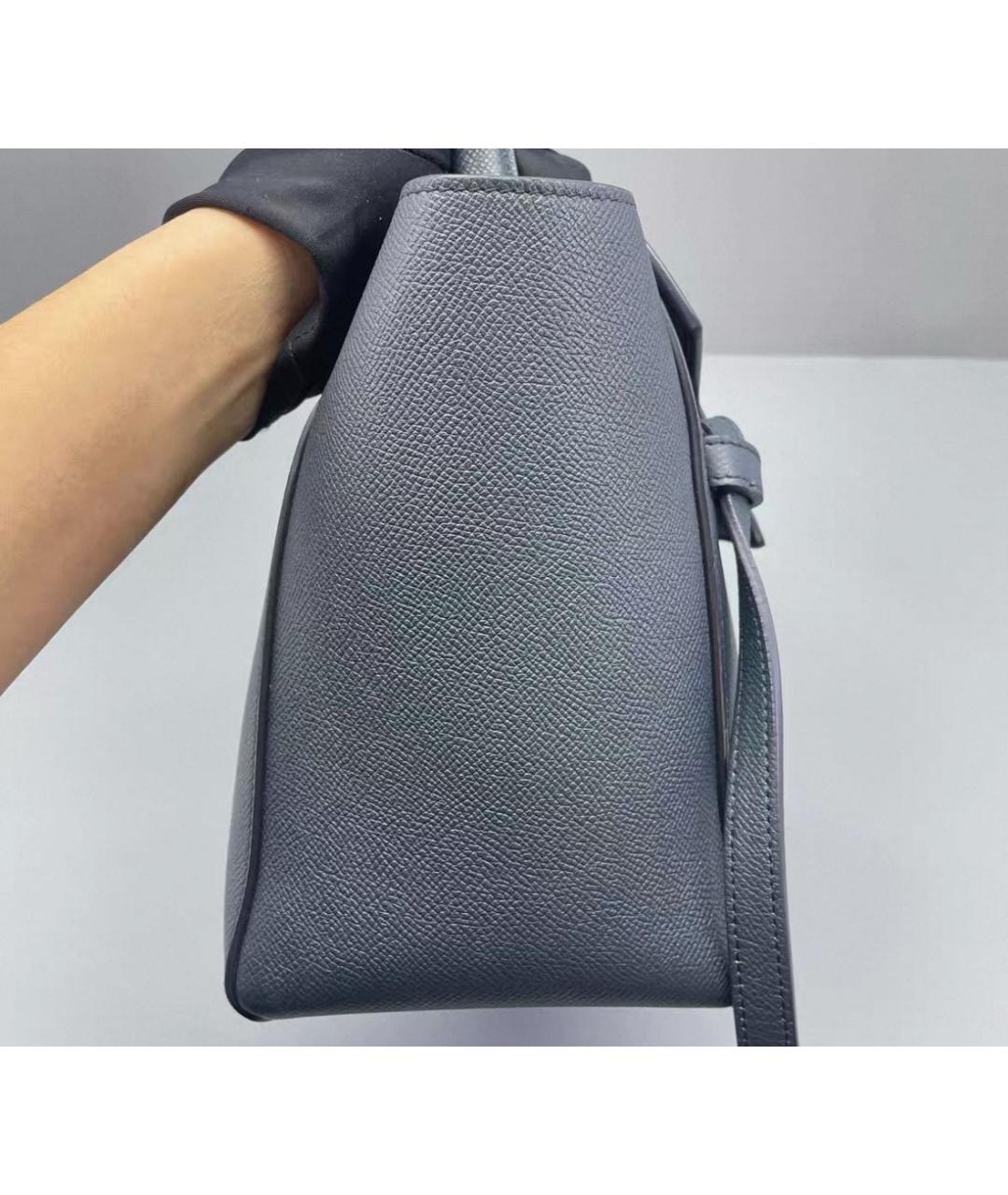 CELINE Темно-синяя кожаная сумка через плечо, фото 3