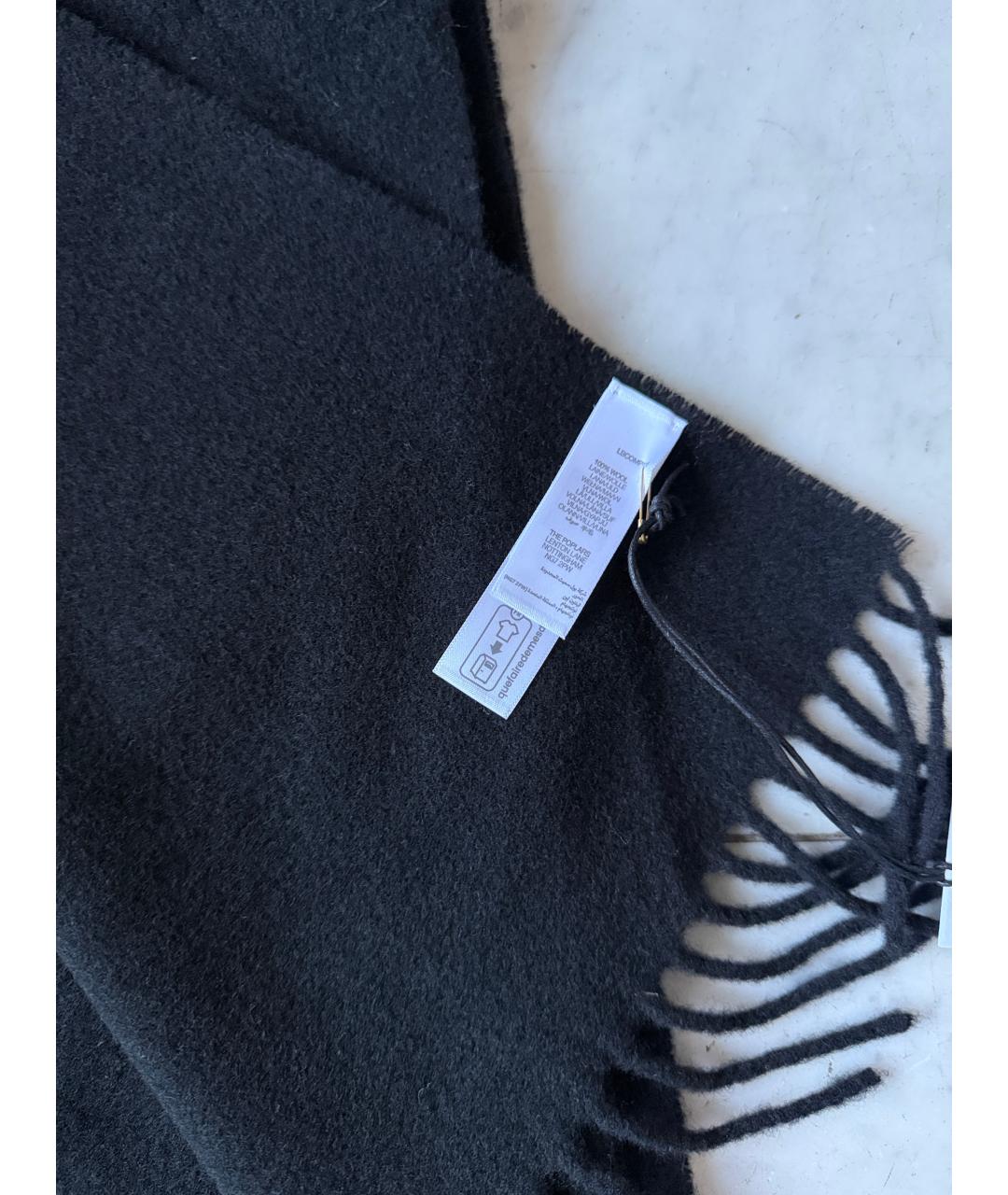 PAUL SMITH Черный шерстяной шарф, фото 3