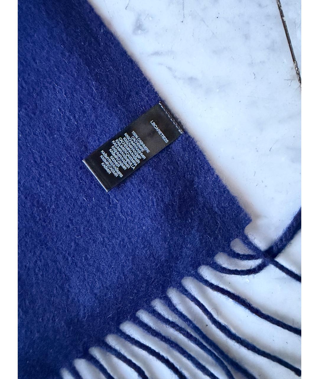 PAUL SMITH Темно-синий кашемировый шарф, фото 4