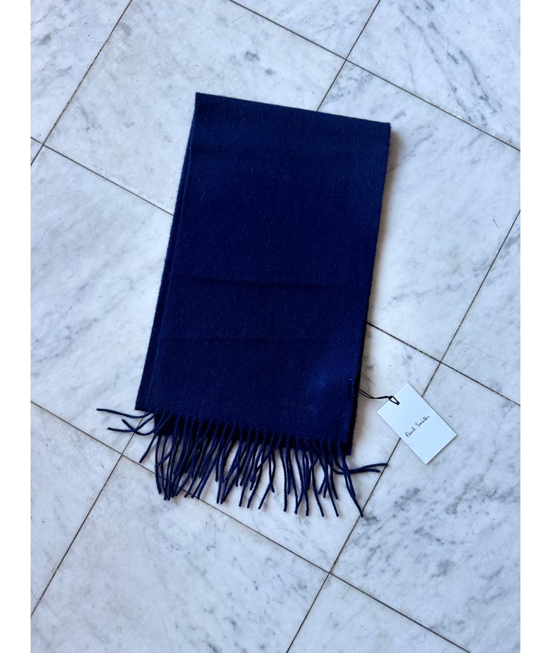 PAUL SMITH Темно-синий кашемировый шарф, фото 5