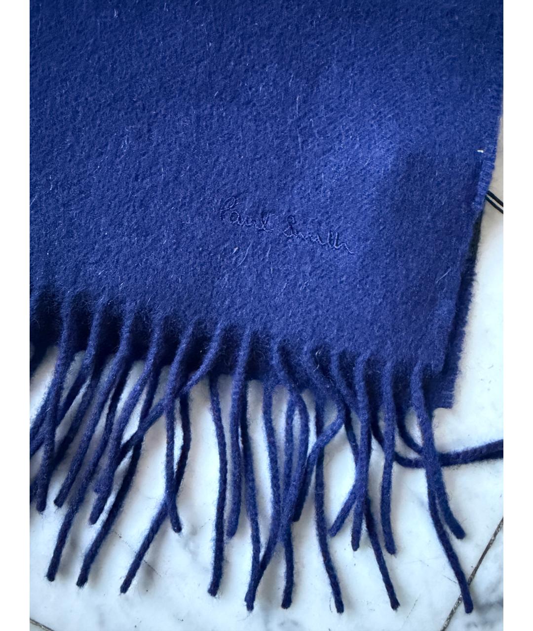 PAUL SMITH Темно-синий кашемировый шарф, фото 2