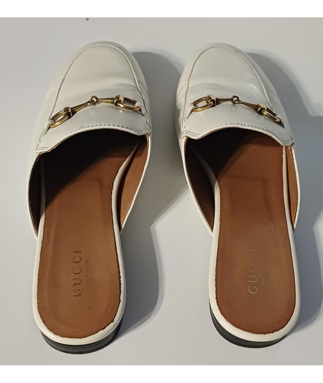 GUCCI Бежевые кожаные мюли, фото 3