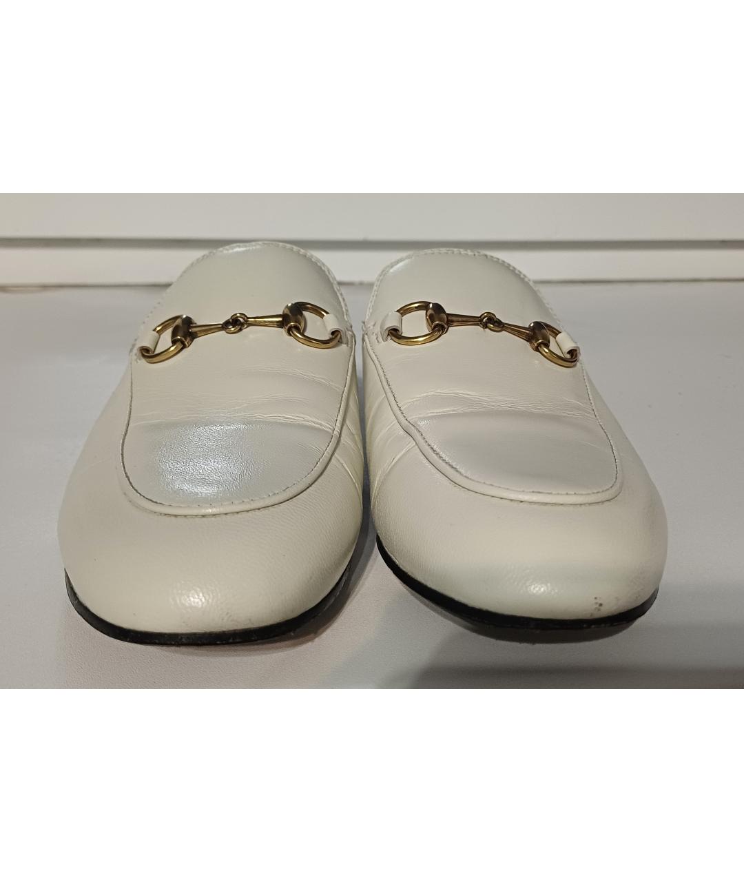 GUCCI Бежевые кожаные мюли, фото 2