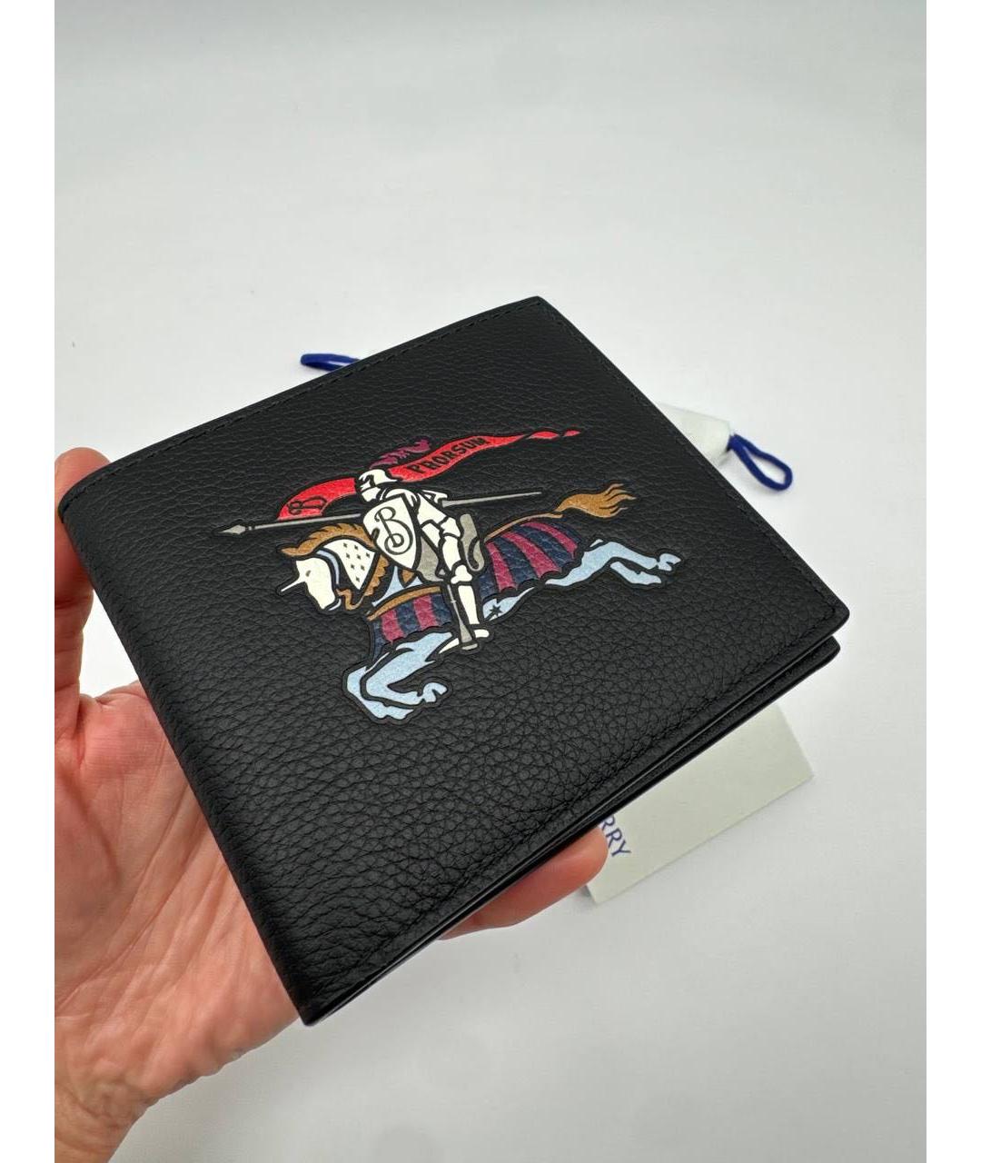 BURBERRY Черный кожаный кошелек, фото 4