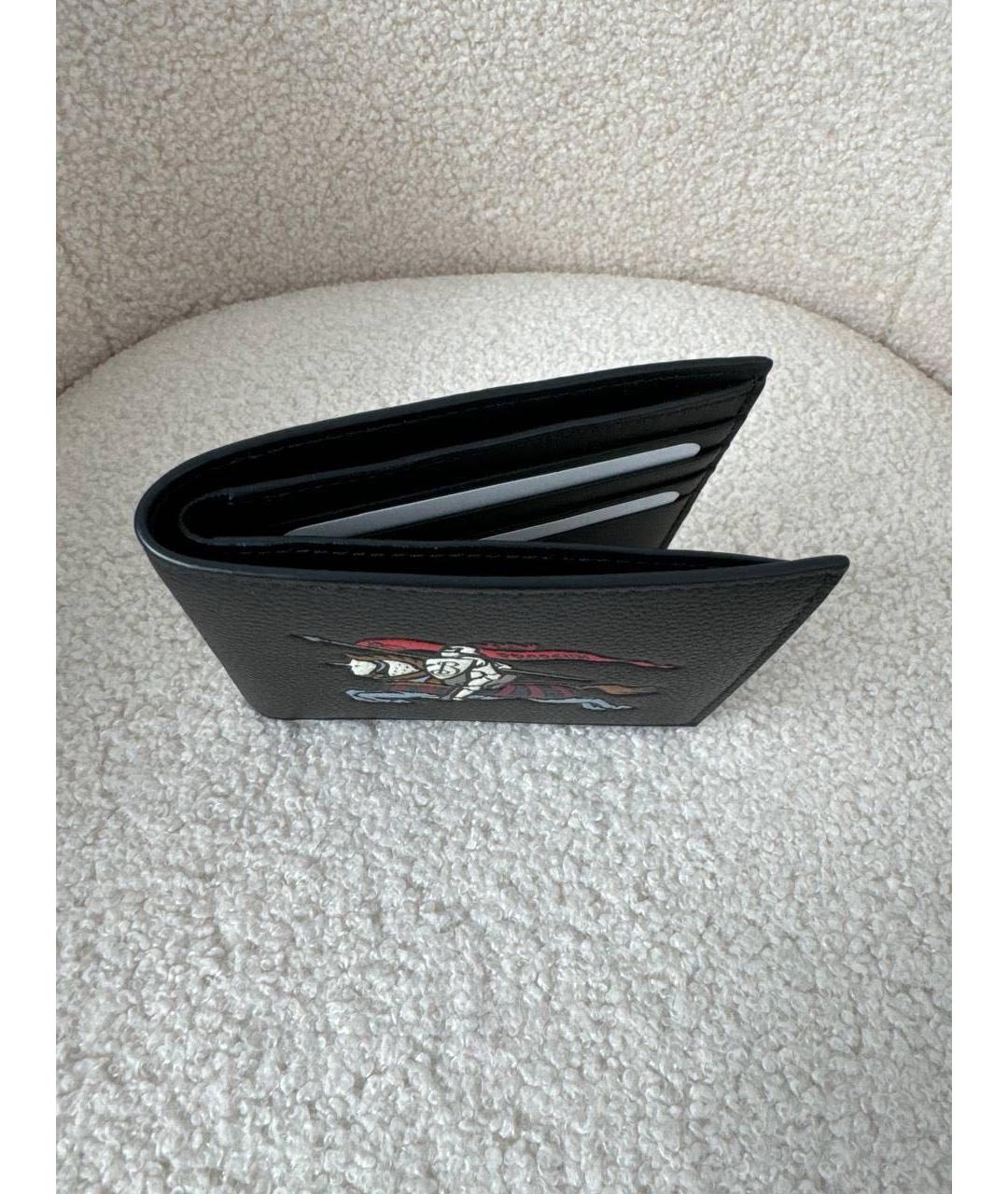 BURBERRY Черный кожаный кошелек, фото 3