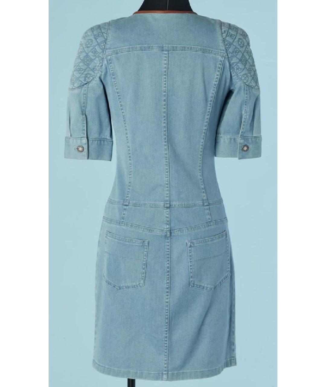 LOUIS VUITTON Голубое хлопковое повседневное платье, фото 2