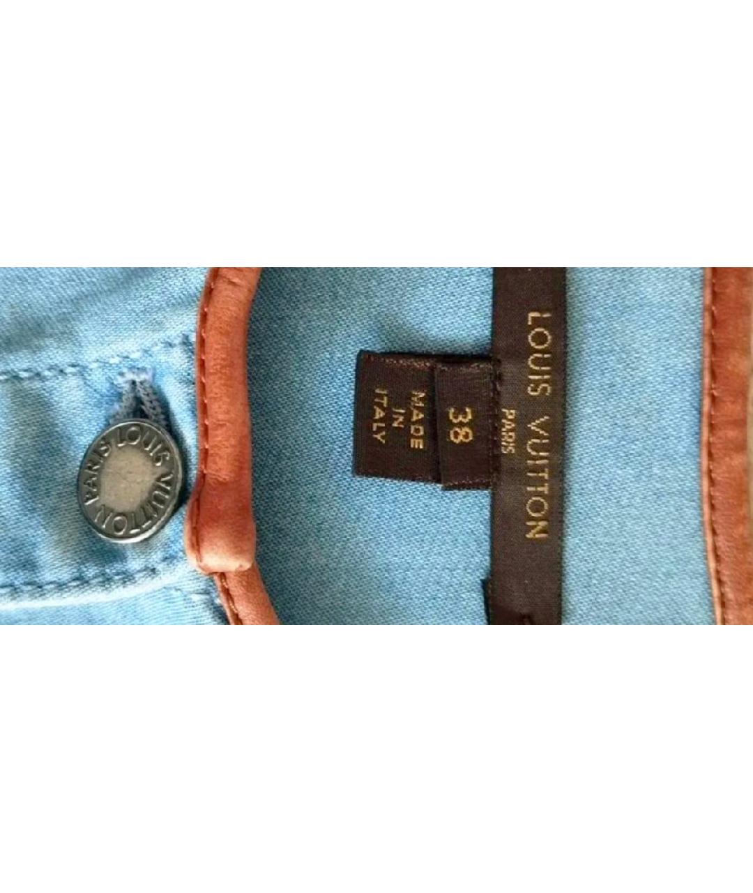 LOUIS VUITTON Голубое хлопковое повседневное платье, фото 3