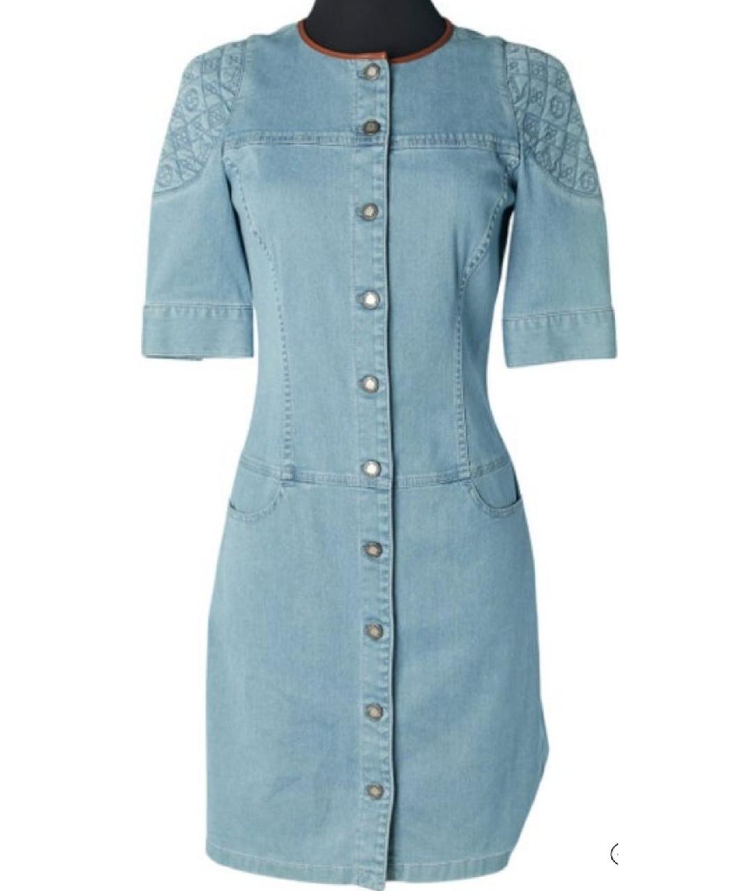 LOUIS VUITTON Голубое хлопковое повседневное платье, фото 1